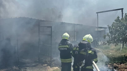 Değirmenyanı'nda bulunan ahır alevlerin etkisiyle kullanılamaz hale geldi