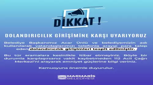 Marmaris belediyesi’nden vatandaşlara uyarı